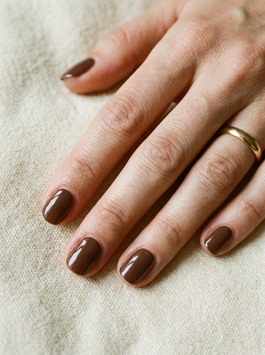Chocolate Brown Nails als Herbst Beauty Trends Inspiration 2026
